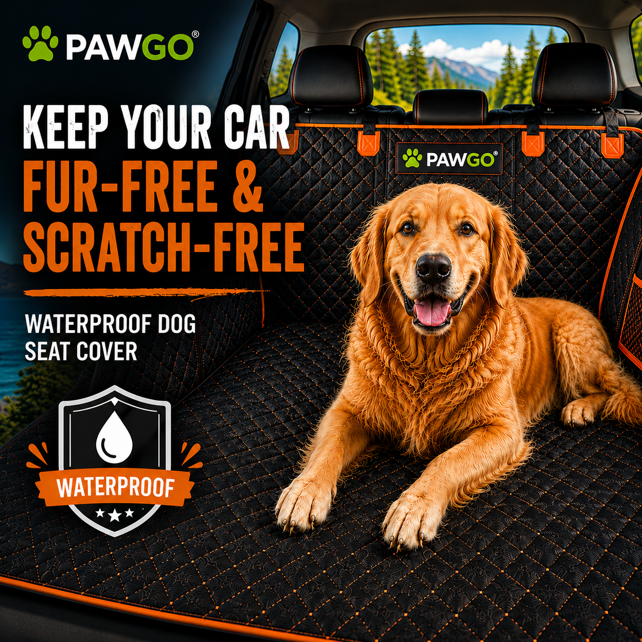 PAWGO Waterproof Dog Seat Cover